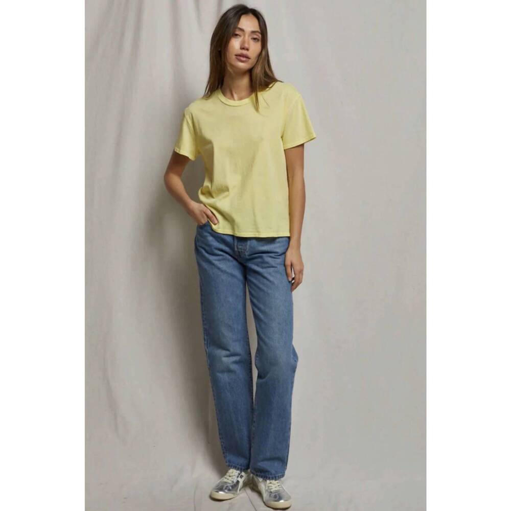 NEW PERFECTWHITETEE harley short sleeve boxy crew tee in lemonade